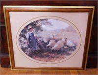 Shepherd's Daughter print, matted & framed, 24" x