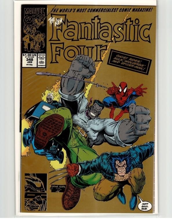 Fantastic Four #348 (1991) SCARCE GOLD 2nd PRINT