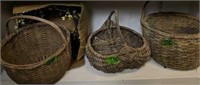 Shelf Lot Split Oak Baskets With Damage