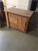 Nice oak cabinet three drawers and cubbyhole