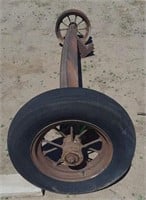 8 ft Trailer Axle  w/ Antique 16" Spoke Wheels
