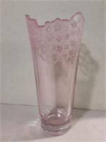 Galway Pink Flower Irish Crystal Vase