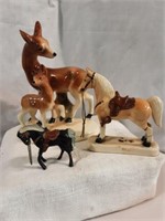 Vintage Made in Japan Horse & Mother Deer & Baby