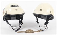 (2) Vintage Unbranded Motorcycle Half Helmets