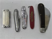Five Assorted Pocket Knives As Pictured