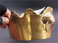 7.5" Brass Dish w/Lion Head Handles