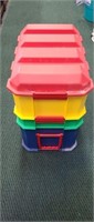 4 plastic stackable storage box