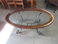 Metal, Wood & Glass Coffee Table, needs paint