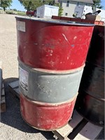 Red/grey metal barrel