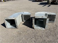 2 galvanized curved vents