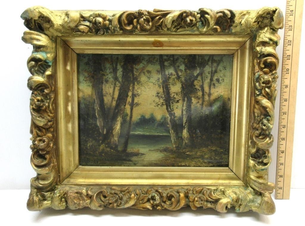 Antique Framed oil on Canvas Damaged