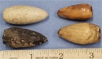 4 St. Lawrence Island ivory arrowheads used for ki