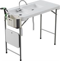 Fish Cleaning Table w/ Double Sink 42.6 W
