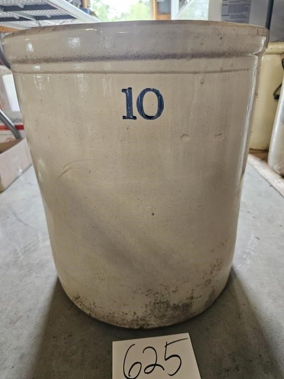 Stoneware  10 Gallon Unmarked Crock  see des