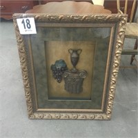 Highly Carved Framed Shadow Box 28x34"