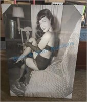 Bettie Page on canvas