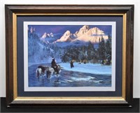 Framed Hermon Adams "Coming Home" Signed Print
