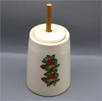 Vintage Mini-Porcelain Butter Churn W/Strawberries