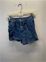 Vintage Hickory Stripe Cutoff Jean Shorts