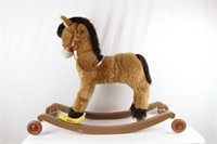 Vintage Steiff-Style Rocking Toy Donkey On Wheels