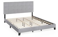 (CX) Furinno Button Tufted Bed Frame