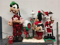 3 Animated figures Mickey, Good, Bugs Bunny all