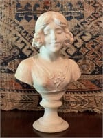 Italian Carved Alabaster Female Bust