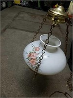 Vintage hanging electric lamp with long chain