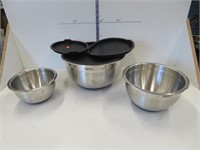 Stainless steal bowls plus lids