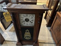 SHELF CLOCK - SC SPRING - 8 DAY - WOOD & BRASS - 3