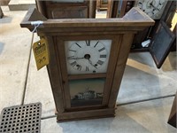 SHELF CLOCK - DANIAL PRATT JR - WOOD & BRASS - 27x