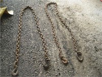 (2) 8ft Tow Chains   Largest Link - 1 1/2 x 2