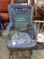 vintage wicker chair & child's chair-as found