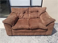 Brown Microsuede Loveseat Sofa Couch W4A