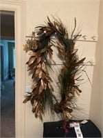 fall decor with a lot of wreaths
