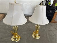 Brass Accent Lamps with Shades