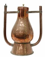 LARGE COPPER CLEAVED WATER EWER, 25"H
