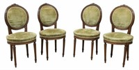 (4) FRENCH LOUIS XVI STYLE FINELY CARVED CHAIRS