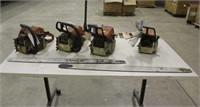 (4) Stihl Chainsaws for Parts & (2) 36" Bars