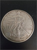 2001 Silver Eagle Siver Dollar Coin.