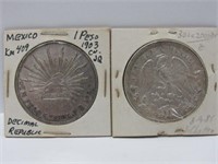 Two 1903 Mexico 1 Peso Coins