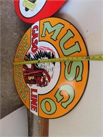 MUSGO PORCELAIN TWO SIDE GAS SIGN