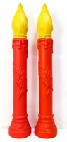 Pair 38in red/yellow candle blow molds