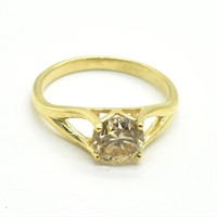 Gold plated Sil Moissanite(1.5ct) Ring