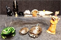 Agates, Marble Statues, Shell Bracelet & More