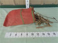 Antique Clothespin Bag w/Clothes Pins