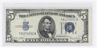 1934 US $5 SILVER CERTIFICATE NOTE
