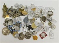 Lot of 73 Vintage Religious Medals and Pendants