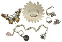 STERLING SILVER JEWELRY - RINGS, CHARMS, & WATCH F