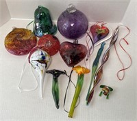 Assorted Blown Glass Decorative Ornaments, Long